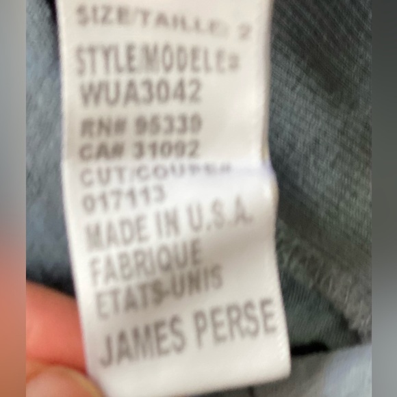 Standard James Perse light smokey denim blue sheer side slub shirt size 2 - Picture 9 of 12